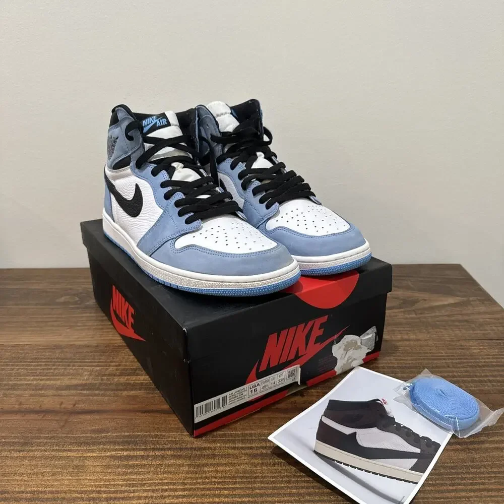 Nike Air Jordan 1 Retro High University Blue Size 15 555088-134 OG UNC
